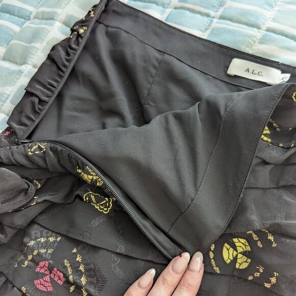 A.L.C. Avalon Mini Skirt | Metallic Print | Designer Party - Picture 5 of 11